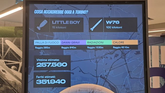 Un particolare della simulazione grafica delle conseguenze della deflagrazione di un ordigno nucleare su Torino